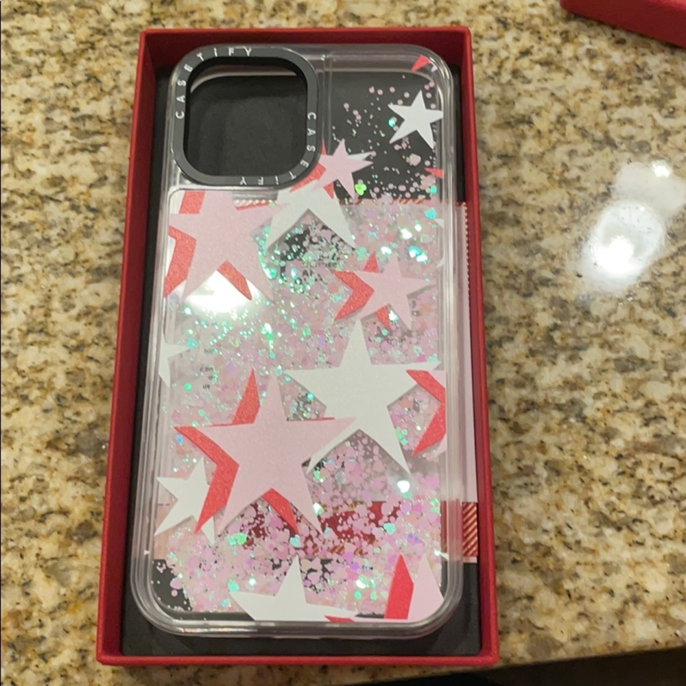 Casetify pink glitter iPhone 12 pro max case